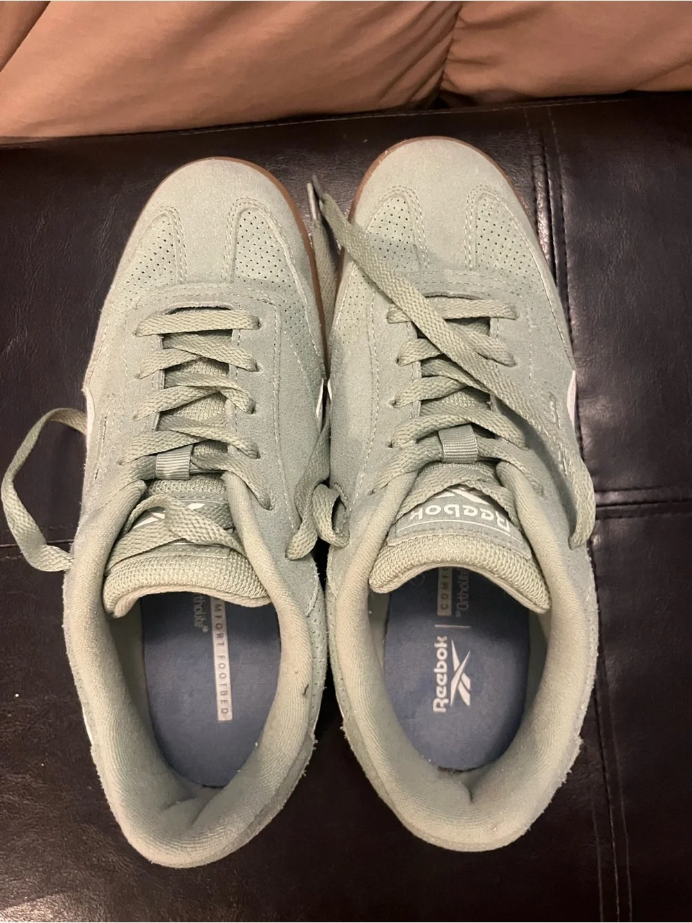 Reebok Women’s Classic Suede Sneakers in Sage Green